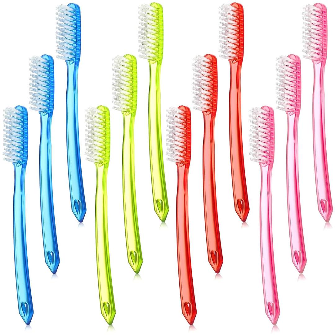 Zopeal 12 Pieces Extra Hard and Firm Toothbrush for Adults Bulk Large Long Head Bristle Full Head Manual Huge Toothbrush for Whitening Cleaning