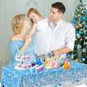 Winter Wonderland Tablecloth Blue Snowflake Winter Party Decorations Winter Wonderland Christmas Lights Snow Disposable Plastic Table Cover for Winter Wonderland Baby Shower Birthday Party Supplies