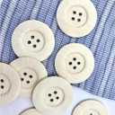 3 x 20 Pack Wooden Sewing Buttons, 2.36 Inch Round, 4 Holes, 60mm Large Size for Crafts, DIY Clothing, Bag Decoration, (Natural Wood)