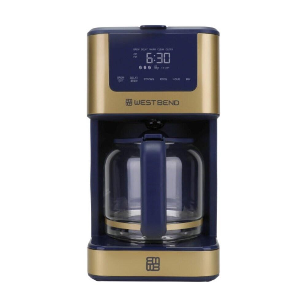 West Bend Timeless 12 Cup Slate Blue Touchscreen Coffee Maker Hot/Iced