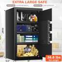 Mitlvge 23.62'' Tall Extra Large Home Safe Box, Safe with Fireproof Waterproof Document Bag, Digital Keypad and 3 Removable Steel Shelves, Security Box for Money Medicines Jewelry Valuables