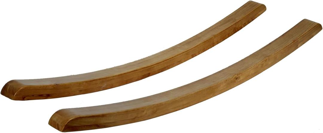 Pair of Steam-Bent Oak Rocker Runners - 1-1/5" Wide Wooden Curved Legs for Chair or Bench Rocking Repair (Set of 2) (Dark Log)