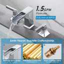 Chrome Bathroom Sink Faucet,Sanliv 3-Piece Widespread Bathroom Faucets for 3-Hole Sinks 4-8 inch,2-Handle Waterfall Vanity Faucet with Drain Assembly,Polished Chrome