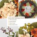 Fall Wreaths for Front Door 24 inch Autumn Wreath with Hydrangeas Berries