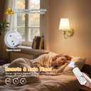 Battery Operated Wall Sconces set of Two,Wireless Wall Sconces with 10000mAh Dimmable Bulb and Remote,LED 15 Colors Rechargeable Gold Wall Sconce with Fabric for Bedroom Living Room Hallway Wall Decor (2 Pack)