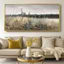 Large gold framed Canvas Wall Art Classical Flower Meadow Oil Painting Prints, Canvas Prints Artwork for Walls wall art for Living Room Bedroom Bathroom, Country Farmhouse Office Wall Decor, 48"L x 24"W