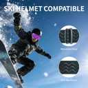 Ski Goggles for Men Women Adult & Youth, OTG Snowboard Goggles Anti Fog, Snow Goggles UV Protection Wide Vision