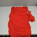 Women's Sexy Mesh Strapless Off Shoulder Y2k Bodycon Dress Backless Tube Draped Ruched Mini Dress (Large, Red)