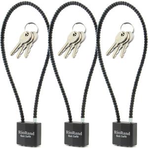 RioRand Keyed Cable Locks Simple Operation 15" Compatible with Pistols, Handguns, Rifles, and Shotguns, Storage for Locking and Safety