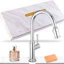 23.6" x 3.9" Faucet Mat for Kitchen Sink, Water Absorbent Diatomite Stone Drying Sink Protectors/Tray, Kitchen Sink Splash Guard Behind Faucet, Fast Drying Faucet Splash Guard for Bathroom Counter