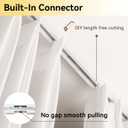 FELIDESIGN Curtain Track, Ceiling Curtain Track for Room Divider, Ceiling Mount Rail Set with Roller Hooks, White, 6ft - 9ft