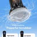 Leebein Electric Spin Scrubber, Cordless Cleaning Brush with 8 Replaceable Brush Heads, Tub and Floor Tile Power Scrubber Dual Speed with Adjustable & Detachable Handle for Bathroom Tub (All Black)