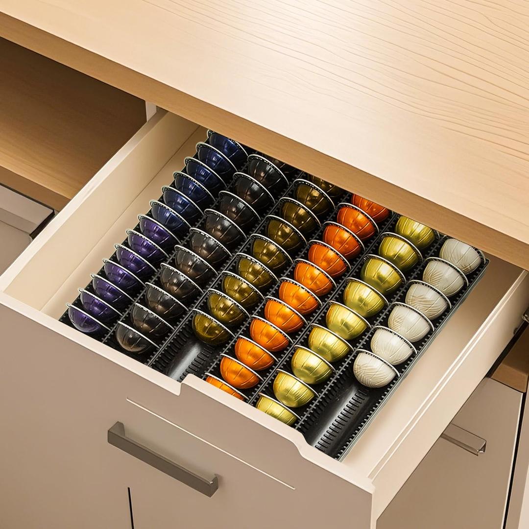 Coffee Pod Storage Holder Drawer Insert for Counter Compatible with Nespresso Vertuoline Capsules, Nespresso Pod Holder for Nespresso Vertuo for Home, Office, Coffee Station (3 Packs)