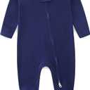 Baby Footie Double Zipper Infant Cotton Clothes Sleeper Baby Pajamas Sleepwear, Size L