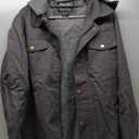 Pursky Men's Canvas Cotton Military Casual Field Jacket Outerwear With Removable Hood, Size M