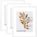 11x14 Picture Frame White 3 Pcs set can Display 8x10 Picture with Mat or 11x14 Without Mat on the Wall (11x14 in-3Pack)