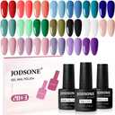 JODSONE 23 PCS Gel Nail Polish Set with Base Glossy and Matte Top Coat Multicolored Gel Nail Long Lasting Suitable for All Seasons