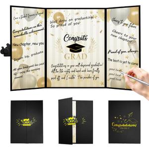 Black & Gold Pearl Graduation Guest Book 2026 Signature Edition for Graduation Celebration Party Supplies