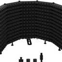 Geynnple Microphone Isolation Shield  Foldable & Adjustable Soundproof Panel for Recording, Podcasting, Vocal Booth, Studio & Home Use (Five sides without stand)