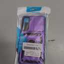 for Samsung Galaxy S21 FE 5G Case with Camera Lens Cover HD Screen Protector, Military-Grade Drop Tested Magnetic Ring Holder Kickstand Protective Phone Case for Samsung Galaxy S21 FE 5G (Purple)