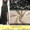 VFSHOW Womens Sexy V Neck Floral Lace Prom Formal High Slit Maxi Dress 2023 Spaghetti Strap Bridesmaid Wedding Guest Cocktail Evening Long Gown (Black, X-Small) 10905 BLK XS