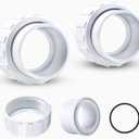 Salt Cell 2" Union Replacement Kit for Only Hayward & Goldline Chlorine Generators - Durable PVC GLX-Cell-Union Connector for Pool Pump Spa Connections - Includes Unions, Nuts and O-Rings - 2 Pack