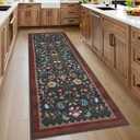 GarveeHome Floral Rug 2x6 Runners for Hallways, Boho Kitchen Runner Rugs Non Slip Bath Runners, Vintage Washable Runner Rug for Bedroom, Soft Long Rugs for Entryway Bathroom Laundry Dorm, Red