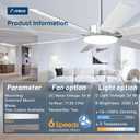 Amico 72 inch Brushed Nickel Ceiling Fan with Light, Large Modern Ceiling Fans with Remote, Reversible DC Motor, Dimmable 3CCT LED, Quiet Indoor/Outdoor for Living Room, Bedroom, Patio