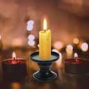 Homoyoyo Black Candle Holders for Pillar Candles: Pedestal Holders Iron Pillar Decorative Candlestick Stand for Weddings Party Halloween Christmas Home Decoration Taper, Table Mantle Firep