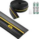VEVOR Garage Door Threshold Seal Strip, 20 FT Universal Garage Door Floor Seal Strip with Adhesive, Garage Door Bottom Weatherproof Strip, Upgraded Thick PVC DIY Weather Stripping Replacement, Black (20 Ft)