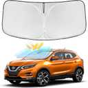 for Nissan Rogue Sport 2017-2024 Windshield Sun Shade - 4 Layers Car Sunshades for Front Windows Shade Cover Custom Fit Rogue Sport Sun Visor 250T Retractable Shade Blocks UV Rays Car Accessories
