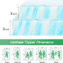 Sweetcrispy Mattress Topper Twin,3 Inch Thick Memory Foam Gel Infused Cooling Toppers Pad for Twin Size Bed, Sleeper Sofa, RV, Camper, CertiPUR US Certified, Ventilated and Breathable, Blue