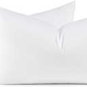 Oubonun 12x20 Feather Down Throw Pillow Inserts, 100% Cotton Cover, Medium Firm Lumbar Pillow Inserts for Couch, Sofa, Bed, Chair (Set of 2)