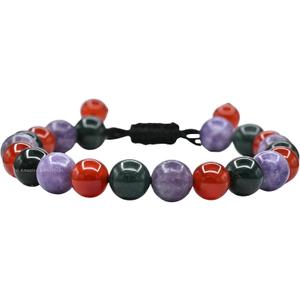 Natural Healing Crystal Bracelet for Women - Mens Bracelet Energy Balancing Gemstones Set - Adjustable Stone Bead Bracelet for Men and Women - Chakra Crystal Therapy Accessory, Meditation