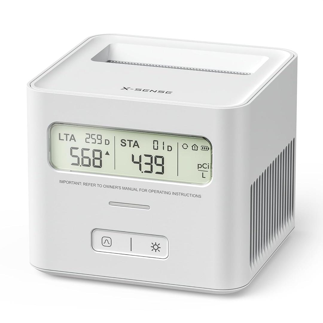 X-Sense Radon Detector for Home, Easy to Use, Zero Lab Fees, No Installation Required, Continuous Monitoring with Clear LCD Screen, XR0A-SR, EXP: 2 Years After Installation