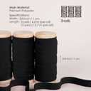 3 x Vitalizart Black Velvet Ribbon Set 3/8" x 15 Yd Wooden Spool Fabric Trim 3 Rolls * 5 Yd for Christmas Wreath Decoration Handmade Craft Ornaments Gift Wrapping & Bow Making