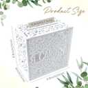 OurWarm White Wedding Card Box for Wedding Reception, Wood Gift Card Box with Slot, Hollow-out Money Envelop Card Box for Wedding Party Graduation Birthday Baby Shower Decorations