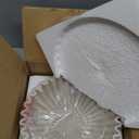 Ruffle Decorative Bowl, Large Fruit Bowl for Kitchen Counter, Stylish Key Bowl for Entry Table, Handcrafted Home Decor Display bowl, Artificial Stone Beige