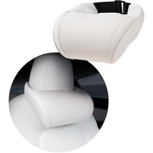 Car Headrest Neck Pillow Support Memory Foam Ergonomic Design Accessory for Driving Seat Fatigue Relief Compatible with Model S X 3 Y & Cybertruck - 1 Piece