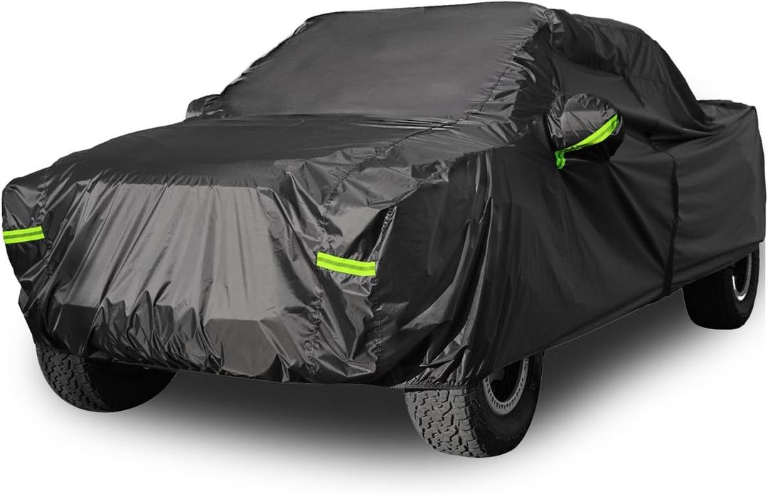 Pickup Truck Cover Waterproof All Weather, Outdoor Indoor Truck Protection Cover for Ford f150 / Chevy Silverado/Dodge Ram 1500, Truck Tarp Cover Black (Length 230 to 242 inch)