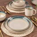 GBHOME Dinnerware Sets for 6, 18 Pieces Ceramic Plates and Bowls Set