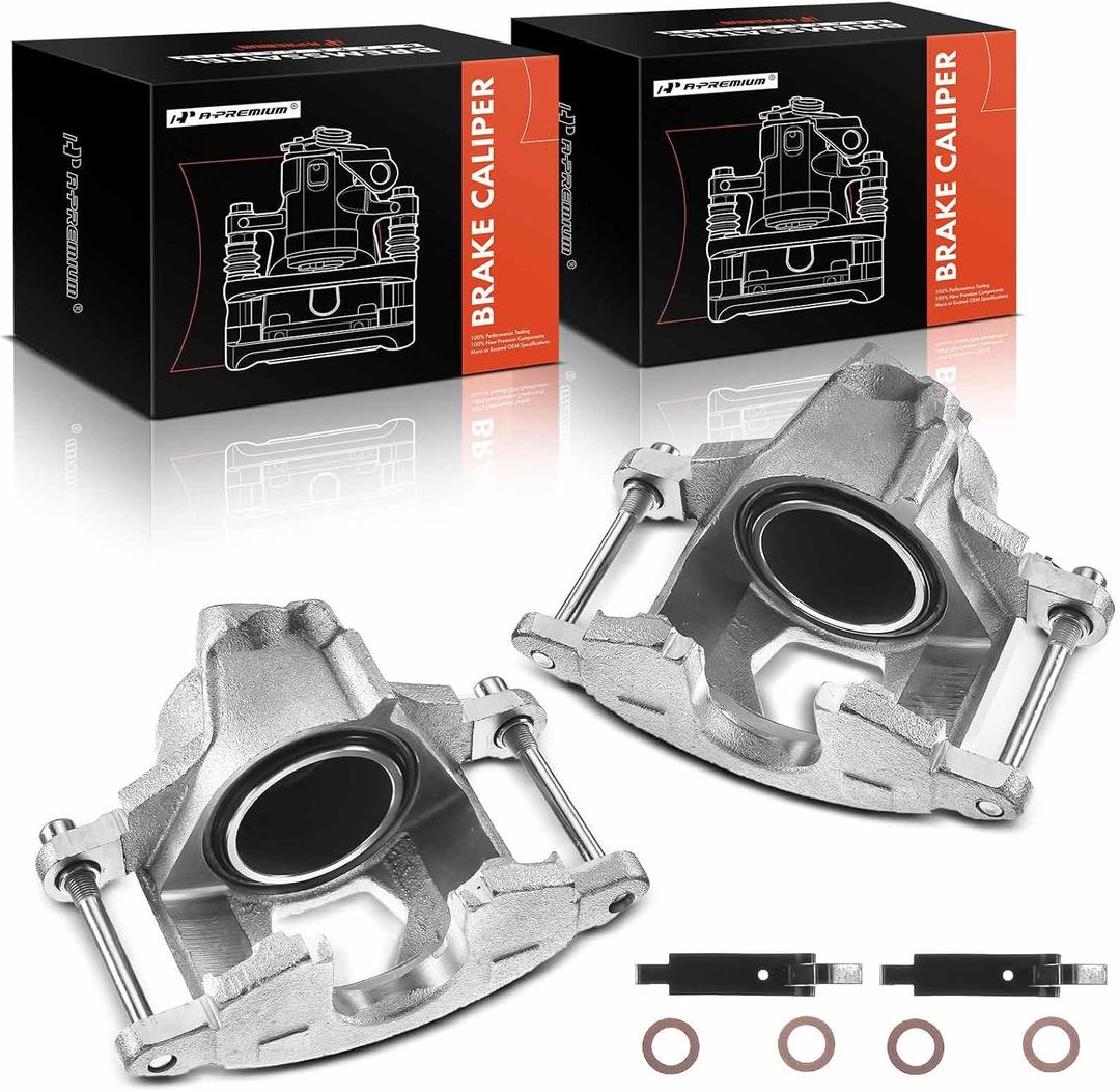 A-Premium Disc Brake Caliper Assembly Without Bracket Compatible with Select Chevy, Cadillac, GMC and Checker Models - C10, C20, R10, R20 Suburban, K5 Blazer, Fleetwood, Brougham, Jimmy - Front