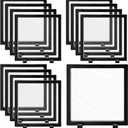 Harloon 12 Pcs 3D Floating Display Case Floating Frame Display Holder Stands Challenge Coin Jewelry Frame Box for AA Medallions Fossil Rock Gemstones Specimen(Black,7 x 7 x 0.8 Inch,Square Base)