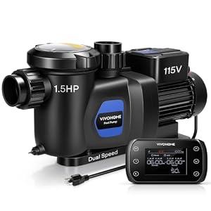 VIVOHOME 1.5HP Pool Pump Dual Speed with Wireless Remote Control 115V