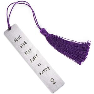 Melix Home Fell Asleep Here Just One More Chapter Bookmark Girlfriend Stocking Stuffer Wine Club Wine Gift (Drink Wine Read Books Be Happy) (Drink Wine Read Books Be Happy)