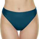 Annbon Women's High Cut Bikini Bottoms Mid Rise Tankini Swimsuit Bottom (Green, L)