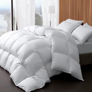 Luxury Goose Feather Down Comforter Oversized King Size 850+ Fill-Power, Fluffy and Cozy Duvet Insert with 1000T 100% Cotton, All Season Premium Medium Warmth Oversized King Down Comforter (White)
