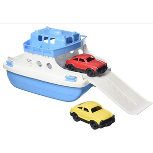 Green Toys Ferry Boat with Mini Cars Bathtub Toy, Blue/White, Standard