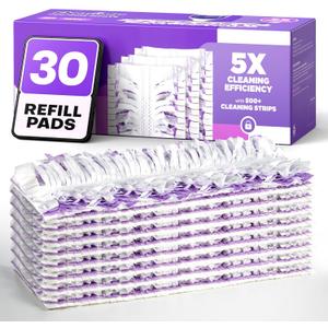 5X Cleaning Power Mop Refills for Swiffer Power Mop, 500+ Strips Multi-Surface PowerMop Refill Pads, 30 Count Disposable Powermop Wood Mops, Replacement Mopping Pad for Floor Cleaning