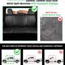 For Chevy Silverado & GMC Sierra Leather Seat Covers, Crew Cab 1500 2019-2026, 2500HD 3500HD 2020-2026, Custom Fit Truck Seat Cover Full Set, Black (W/O Rear Cupholder/Seatback Storage)